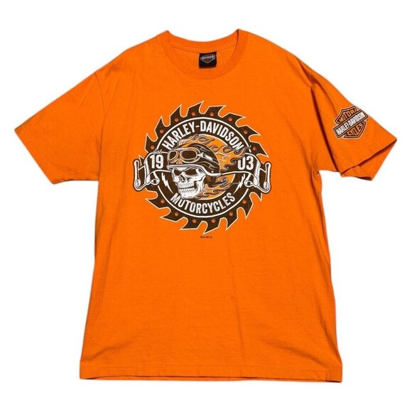 Harley-Davidson Other - HARLEY DAVIDSON Las Vegas Nevada Orange Motorcycle Biker Tee Shirt Mens Medium